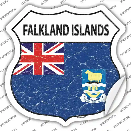 Falkland Islands Flag Novelty Highway Shield Sticker Decal