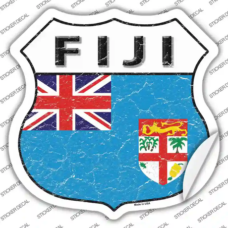 Fiji Flag Novelty Highway Shield Sticker Decal