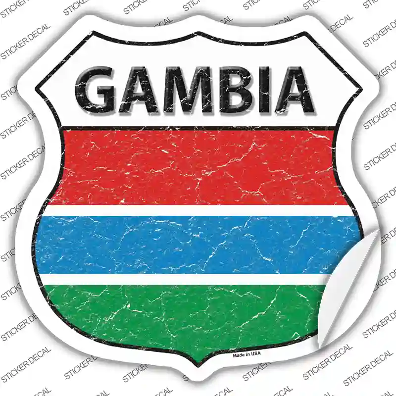 Gambia Flag Novelty Highway Shield Sticker Decal