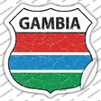 Gambia Flag Novelty Highway Shield Sticker Decal