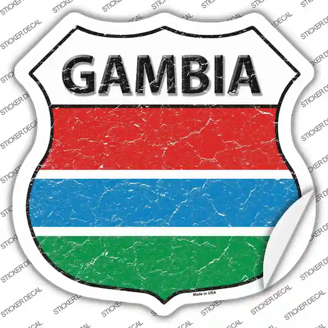 Gambia Flag Novelty Highway Shield Sticker Decal