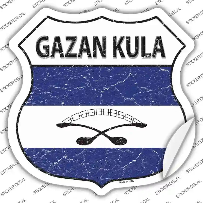 Gazan Kula Flag Novelty Highway Shield Sticker Decal