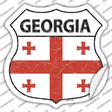 Georgia Flag Novelty Highway Shield Sticker Decal