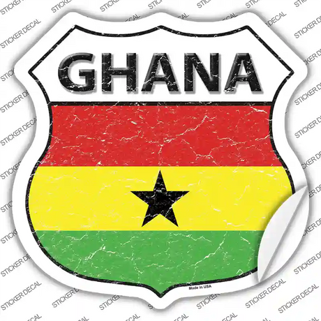 Ghana Flag Novelty Highway Shield Sticker Decal