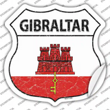 Gibraltar Flag Novelty Highway Shield Sticker Decal