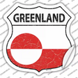 Greenland Flag Novelty Highway Shield Sticker Decal