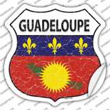 Guadeloupe Flag Novelty Highway Shield Sticker Decal