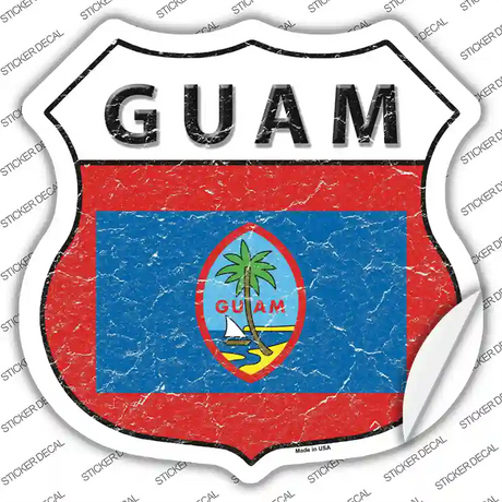 Guam Flag Novelty Highway Shield Sticker Decal