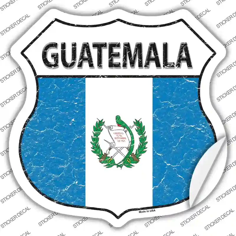 Guatemala Flag Novelty Highway Shield Sticker Decal
