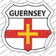 Guernsey Flag Novelty Highway Shield Sticker Decal