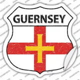 Guernsey Flag Novelty Highway Shield Sticker Decal