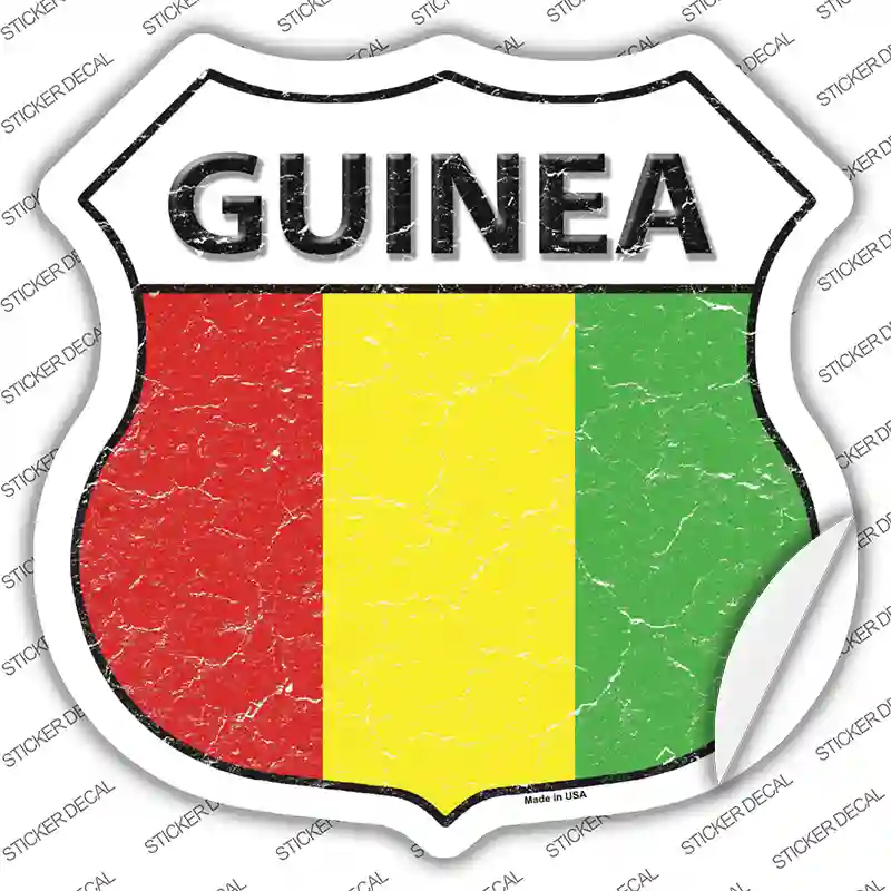 Guinea Flag Novelty Highway Shield Sticker Decal
