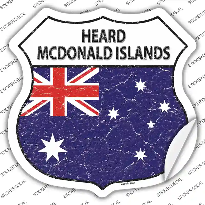 Heard McDonald Islands Flag Novelty Highway Shield Sticker Decal