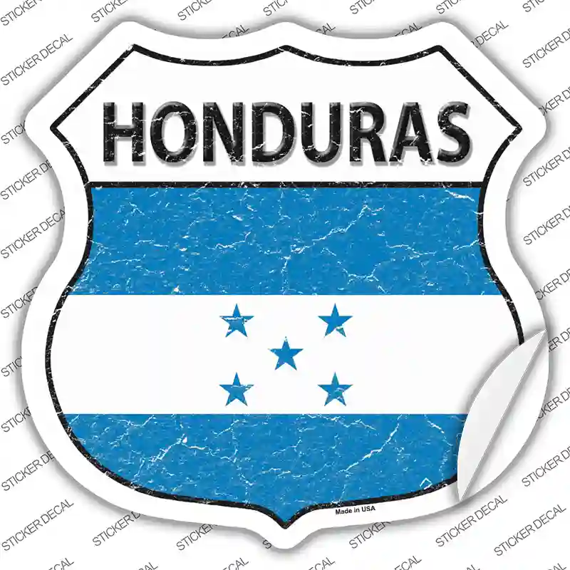 Honduras Flag Novelty Highway Shield Sticker Decal