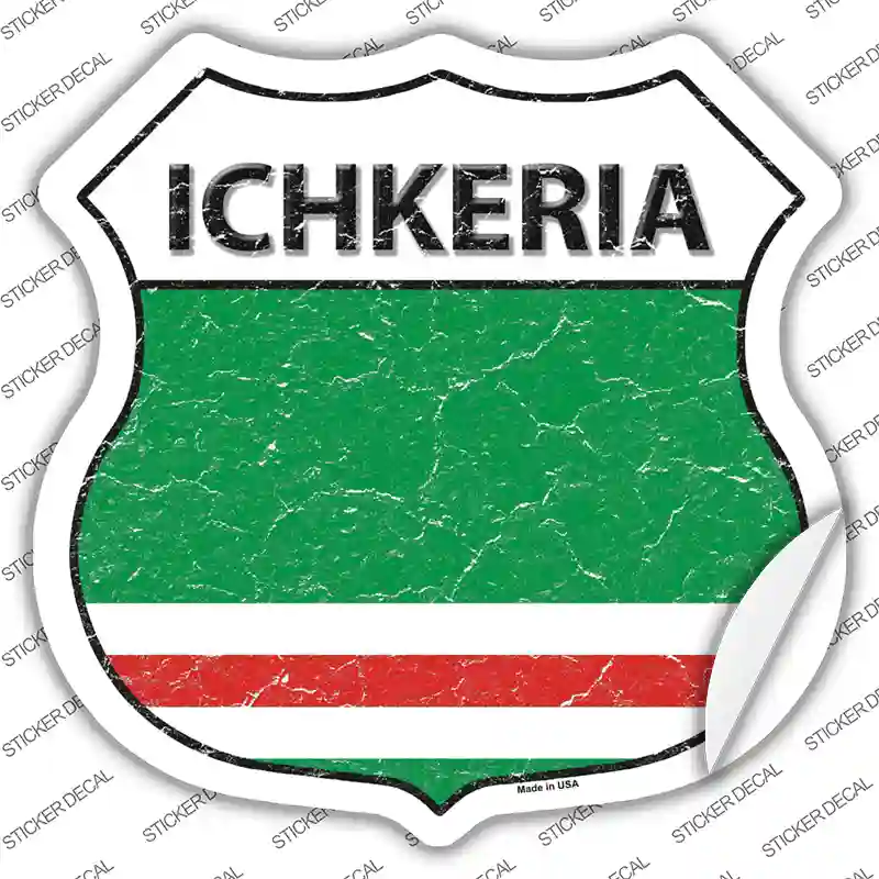 Ichkeria Flag Novelty Highway Shield Sticker Decal