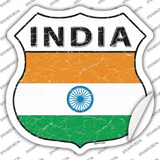 India Flag Novelty Highway Shield Sticker Decal