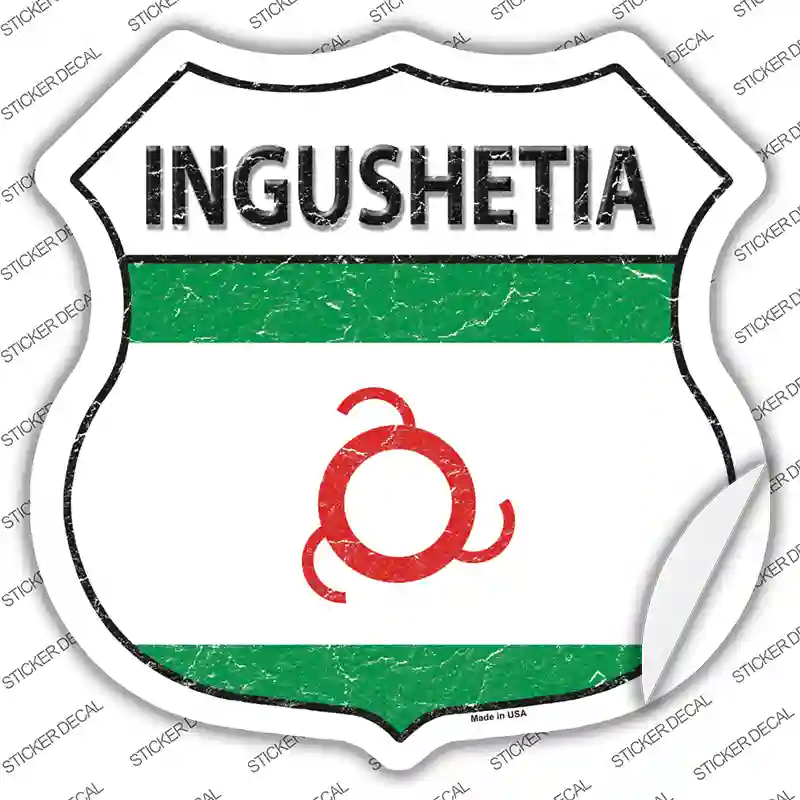 Ingushetia Flag Novelty Highway Shield Sticker Decal