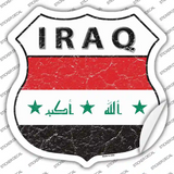 Iraq Flag Novelty Highway Shield Sticker Decal