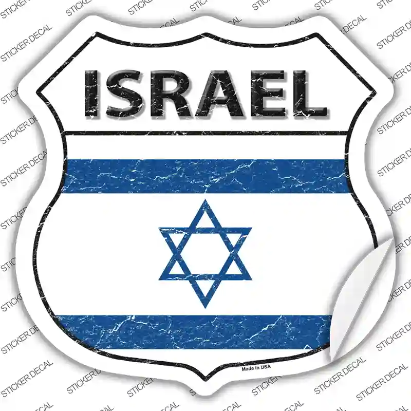 Israel Flag Novelty Highway Shield Sticker Decal