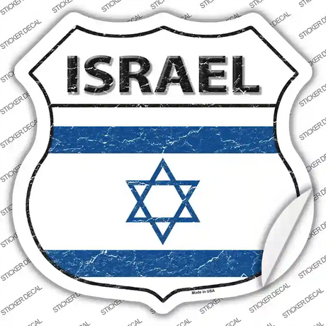 Israel Flag Novelty Highway Shield Sticker Decal