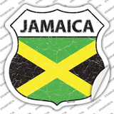 Jamaica Flag Novelty Highway Shield Sticker Decal