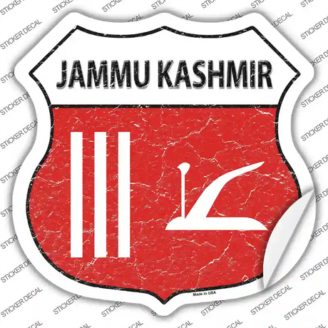 Jammu Kashmir Flag Novelty Highway Shield Sticker Decal