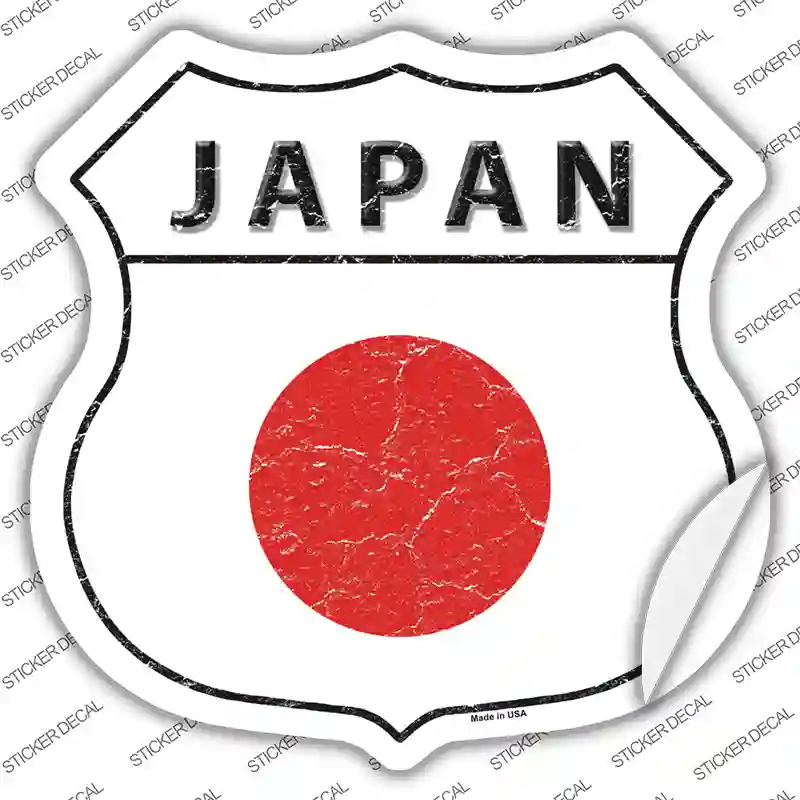 Japan Flag Novelty Highway Shield Sticker Decal