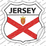 Jersey Flag Novelty Highway Shield Sticker Decal