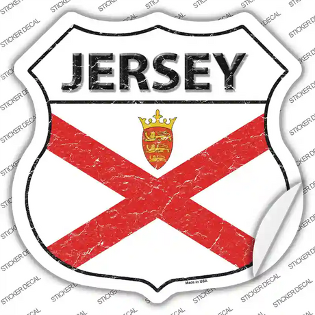 Jersey Flag Novelty Highway Shield Sticker Decal