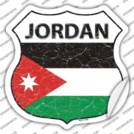 Jordan Flag Novelty Highway Shield Sticker Decal