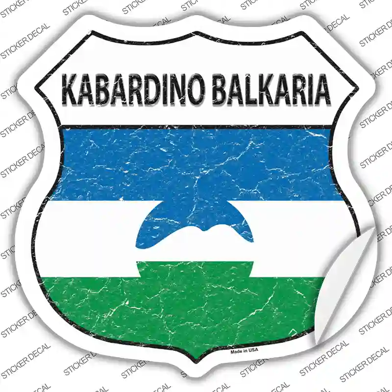 Kabardino Balkaria Flag Novelty Highway Shield Sticker Decal