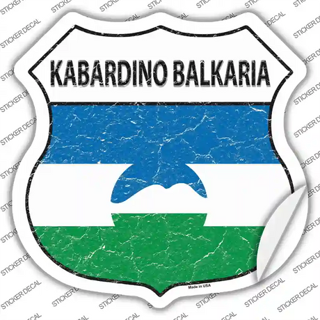 Kabardino Balkaria Flag Novelty Highway Shield Sticker Decal