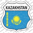 Kazakhstan Flag Novelty Highway Shield Sticker Decal
