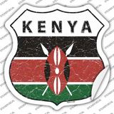 Kenya Flag Novelty Highway Shield Sticker Decal