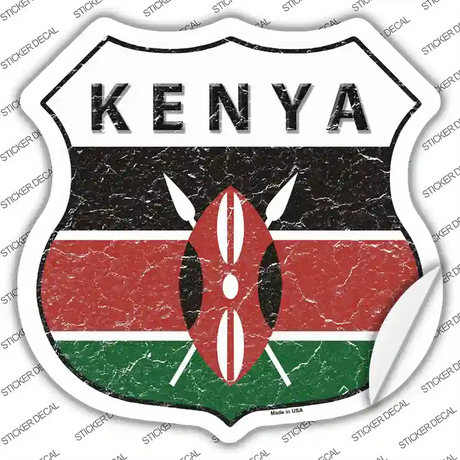 Kenya Flag Novelty Highway Shield Sticker Decal