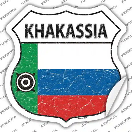 Khakassia Flag Novelty Highway Shield Sticker Decal