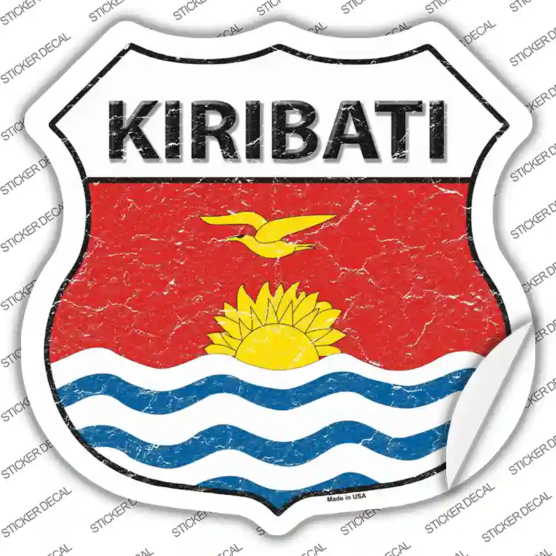 Kiribati Flag Novelty Highway Shield Sticker Decal