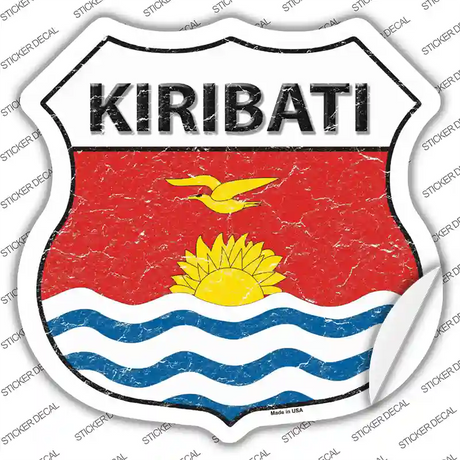 Kiribati Flag Novelty Highway Shield Sticker Decal
