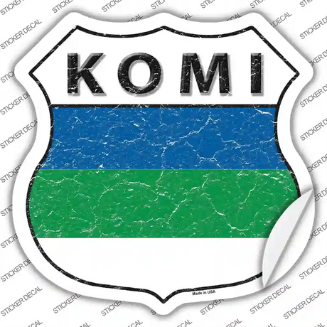 Komi Flag Novelty Highway Shield Sticker Decal