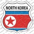 North Korea Flag Novelty Highway Shield Sticker Decal