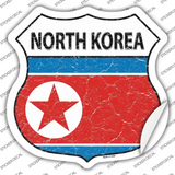 North Korea Flag Novelty Highway Shield Sticker Decal