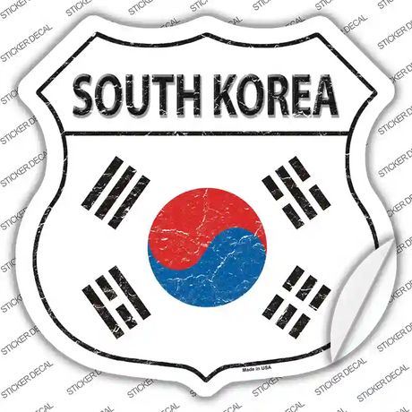South Korea Flag Novelty Highway Shield Sticker Decal