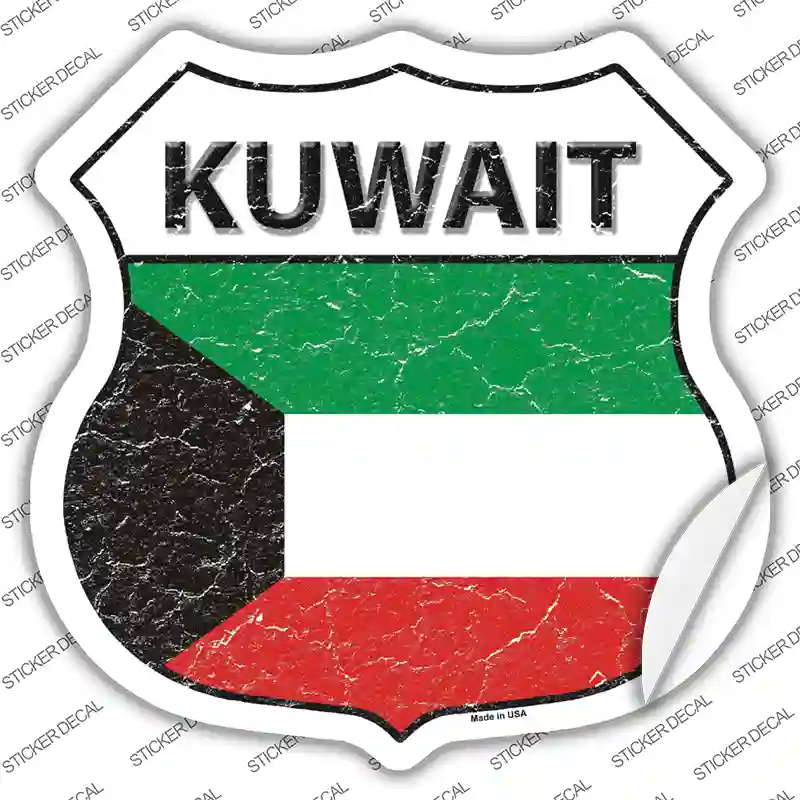 Kuwait Flag Novelty Highway Shield Sticker Decal