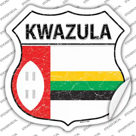 Kwazulu Flag Novelty Highway Shield Sticker Decal