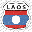 Laos Flag Novelty Highway Shield Sticker Decal