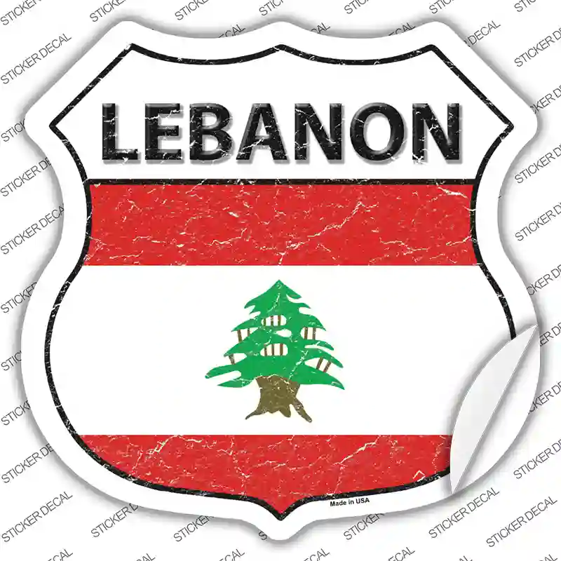 Lebanon Flag Novelty Highway Shield Sticker Decal