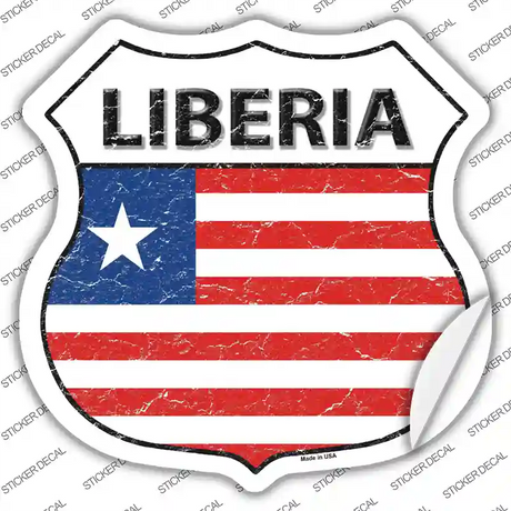 Liberia Flag Novelty Highway Shield Sticker Decal