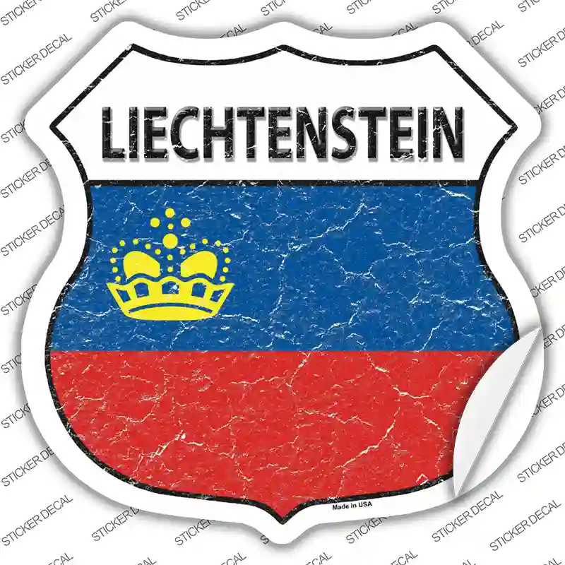Liechtenstein Flag Novelty Highway Shield Sticker Decal