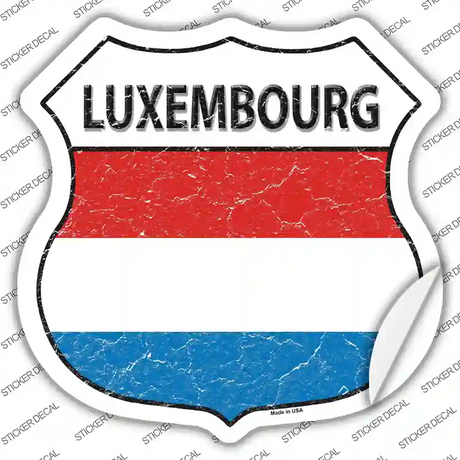 Luxembourg Flag Novelty Highway Shield Sticker Decal