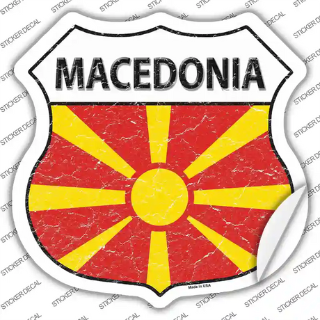 Macedonia Flag Novelty Highway Shield Sticker Decal